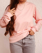 Rundhals Sweatshirt mit langarm und Bündchen nähen Schnittmuster