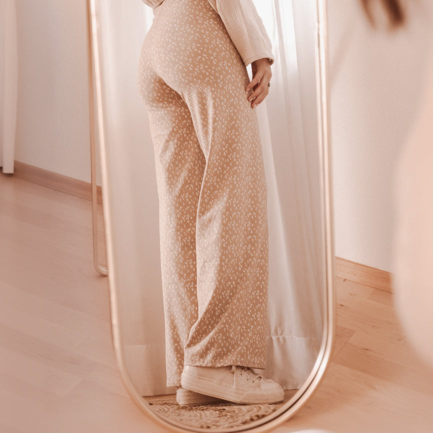 Hose aus Jersey nähen lernen weite Hose Schnittmuster