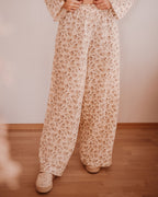 High rise Sommerhose mit weitem Bein selber nähen Palazzohose Schnittmuster Damen