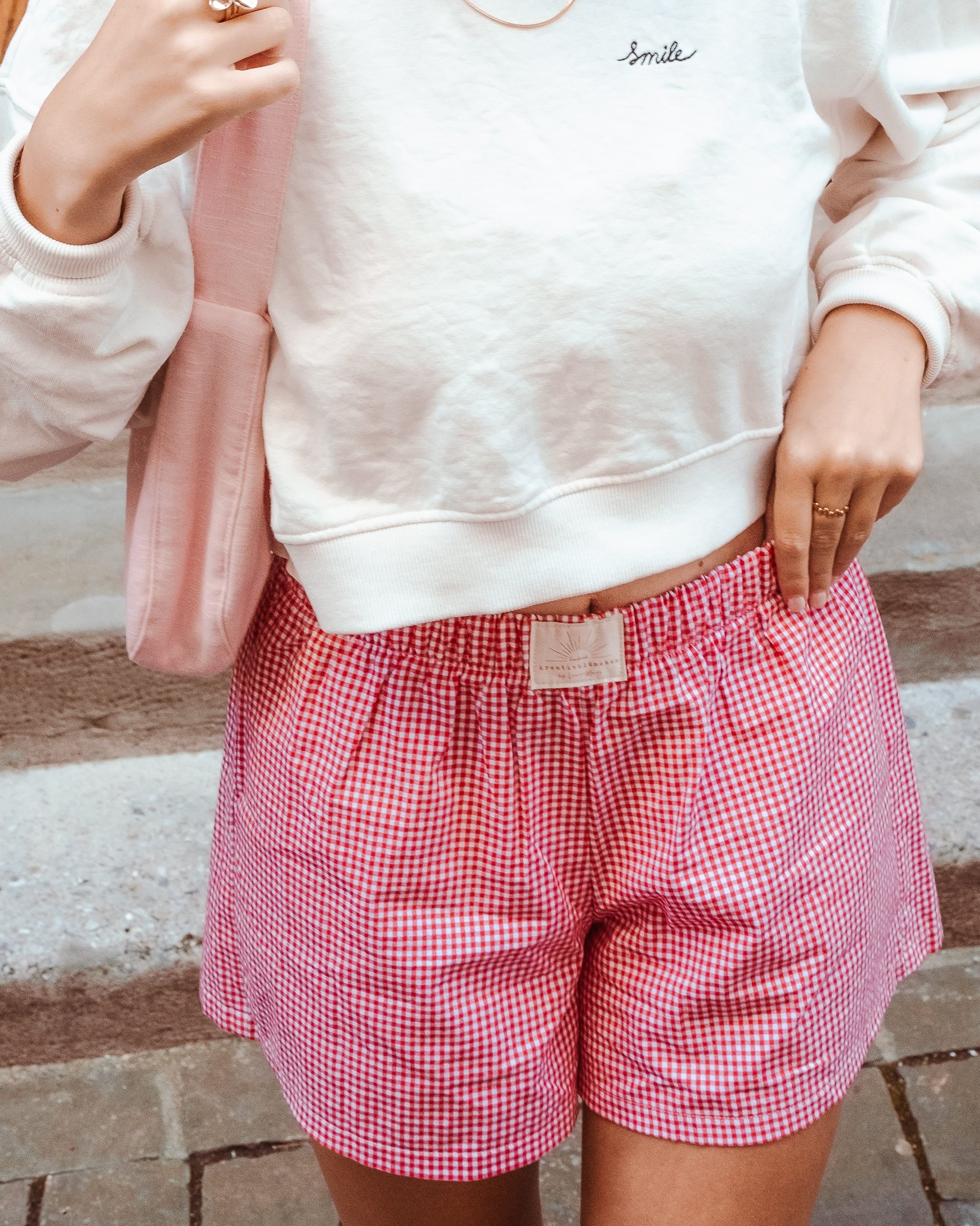 Basic Shorts AURORA Schnittmuster - Detailansicht genähte Shorts