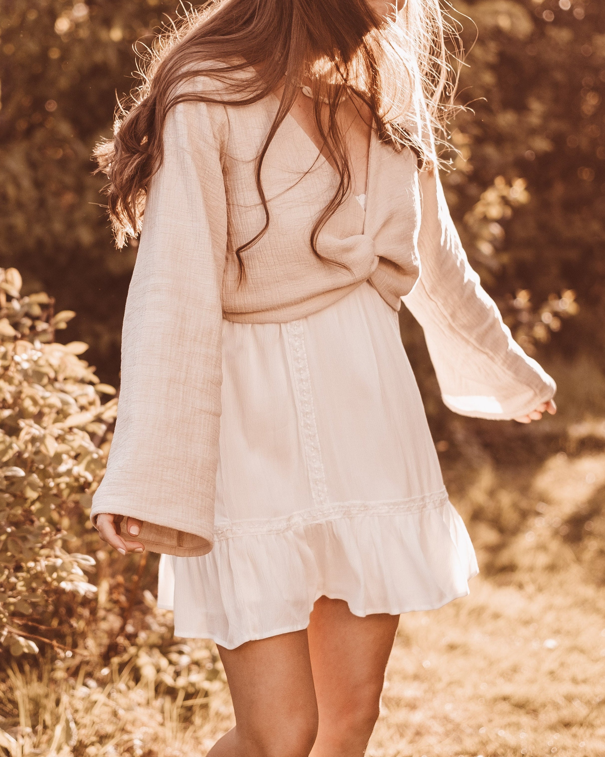 Boho Bluse nähen Schnittmuster DELILAH - Vorderansicht mit Twist-Detail