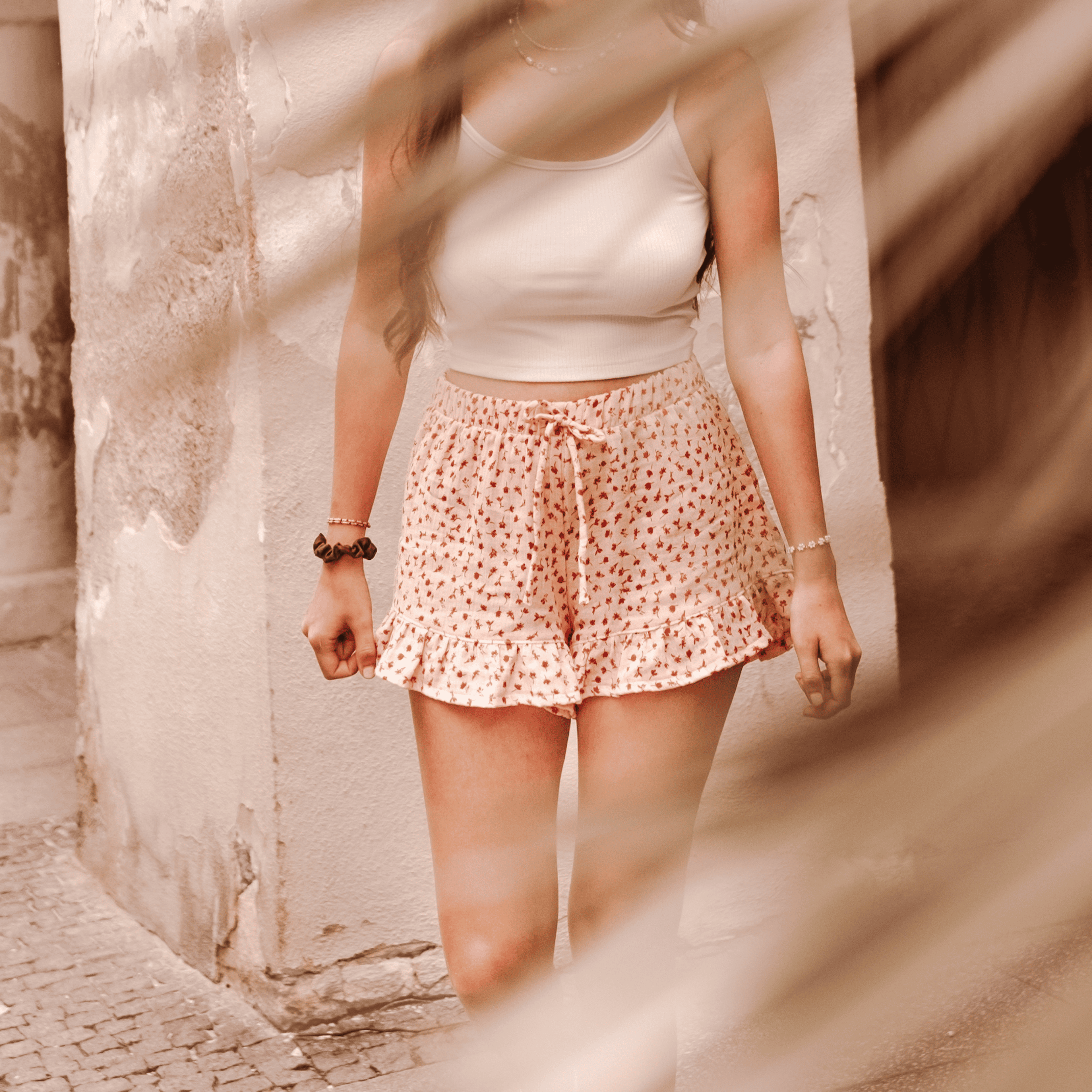 Anfängerfreundliches Rüschen Shorts nähen mit Schnittmuster - Sommerliche Shorts selber machen