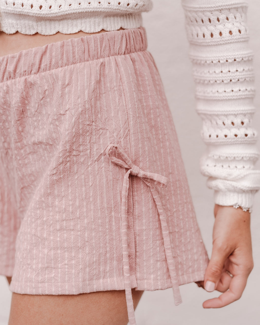 Süße Sommershorts nähen für Anfänger mit Gummibund und Schleife